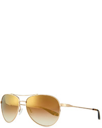 Barton Perreira Universal Fit Lovitt Mirror Aviator Sunglasses Golden