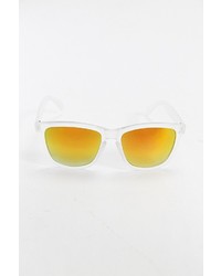 Urban Outfitters Clear Matte Orange Flash Square Sunglasses