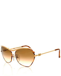 Christian Lacroix Vintage Twist Arm Sunglasses Goldtortoise