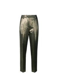 Moschino Vintage Tapered Cropped Metallic Trousers