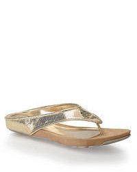 Kenneth Cole Reaction Gold Metallic Thong Sandals