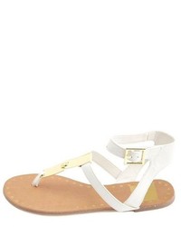 Charlotte Russe Gold Plated Gladiator Thong Sandals