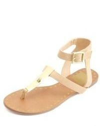 Charlotte Russe Gold Plated Gladiator Thong Sandals