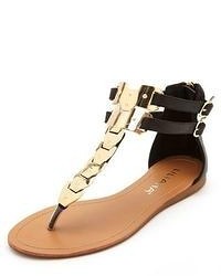Charlotte Russe Metal Plated Ankle Strap Thong Sandal