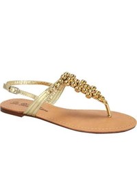 Westbuitti Wave 1 Gold Thong Sandals