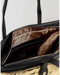 Love Moschino Metallic Logo Shopper Bag