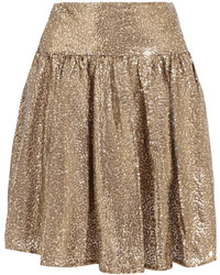 MICHAEL Michael Kors Michl Michl Kors Sequined Tulle Mini Skirt Gold