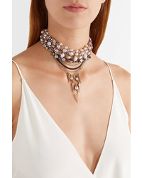 Erickson Beamon Accidental Tourist Gold Plated Faux Pearl And Crystal Choker One Size