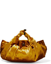 The Row Ascot Small Velvet Tote Gold