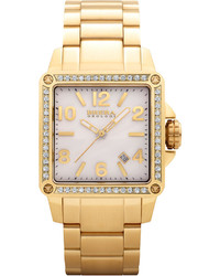 Brera 16k Yellow Gold Ionic Plated Diamond Bezel Watch
