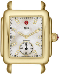 Michele 16mm Deco Diamond Dial Watch Head Gold
