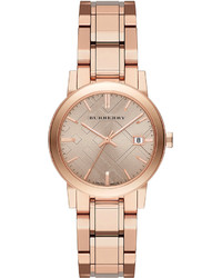 Burberry 34mm Rose Golden Plated City Watch