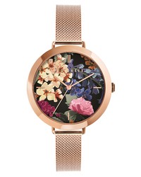 Ted Baker London Ammy Floral Mesh Watch