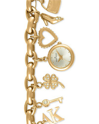 Anne Klein Charm Bracelet Watch Gold