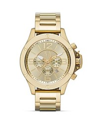 Armani Exchange Gold Tone Bracelet Chronograph Watch 48mm