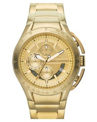 AX Armani Exchange Aluminum Accent Bracelet Watch 45mm Gold