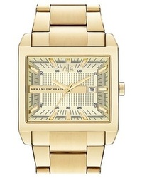 AX Armani Exchange Rectangular Bracelet Watch Gold