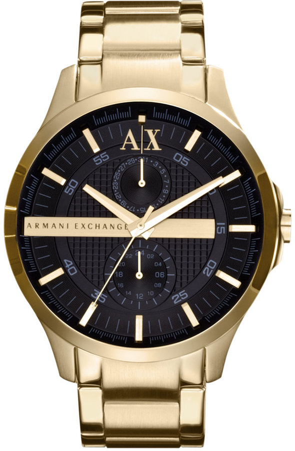armani exchange gold plated watch