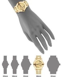 Movado Bold Crackle Goldtone Ip Stainless Steel Bracelet Watch