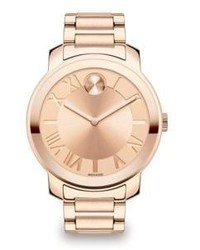 Movado Bold Rose Goldtone Ip Stainless Steel Bracelet Watch