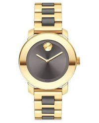 Movado Bold Two Tone Ip Stainless Steel Bracelet Watch