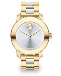 Movado Bold Two Tone Ip Stainless Steel Bracelet Watch36mm