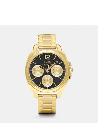 Coach Boyfriend Gold Plated Multifunction Bracelet Watch