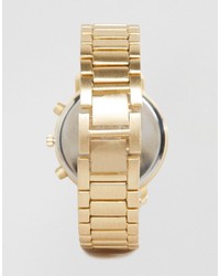 Asos Bracelet Watch In Brushed Gold
