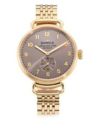 Shinola Canfield Goldtone Stainless Steel Bracelet Watch