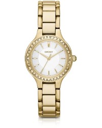 DKNY Chambers Gold Tone Watch With Glitz