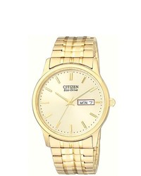 Citizen Eco Drive Gold Tone Dress Watch Bm8452 99p