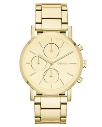 DKNY Soho Mirror Dial Chronograph Bracelet Watch 38mm Gold