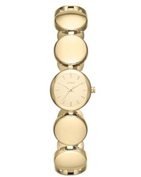 DKNY Watch Gold Tone Circle Link Bracelet 20mm Ny8867
