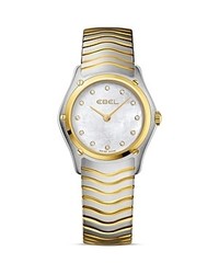 Ebel Wave Steel 18k Yellow Gold Diamond Marker Watch 273mm