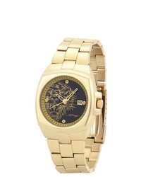 Ed Hardy Watches Kool Steel Analog Watch Color Gold