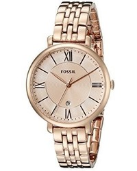 Fossil Es3435 Jacqueline Rose Gold Tone Stainless Steel Watch