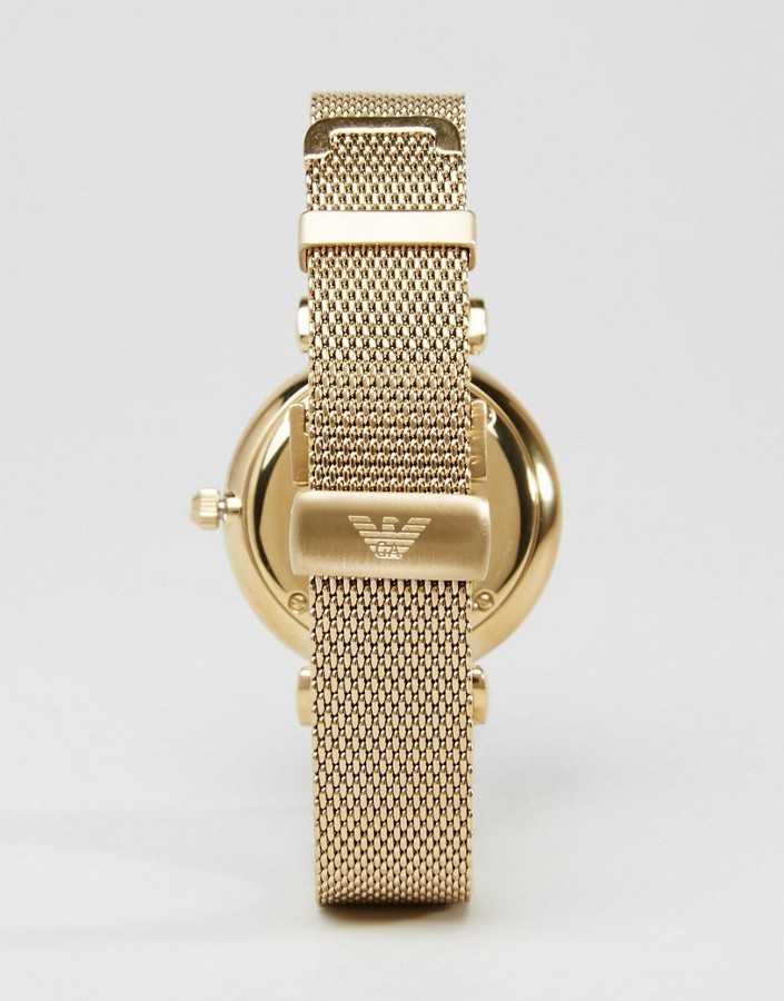 Emporio Armani Gold Mesh Gianni Watch Ar1957, $484 | Asos | Lookastic