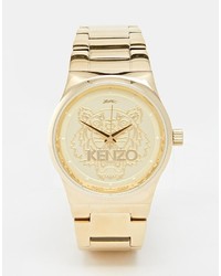 Kenzo Gold Small Tiger Head Watch