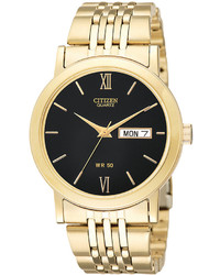 Citizen Gold Tone Stainless Steel Bracelet Watch 36mm Bk4052 59e