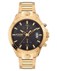 Versus Versace Griffith Chronograph Bracelet Watch In Ip Yellow Gold At Nordstrom