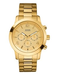 Guess Watch Chronograph Gold Tone Stainless Steel 45mm U15061g2