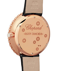 Chopard Happy Dreams 36mm 18 Karat Gold Satin Diamond And Mother Of Pearl Watch