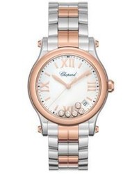 Chopard Happy Sport Diamond 18k Rose Gold Stainless Steel Bracelet Watch
