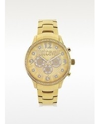Just Cavalli Huge Jc 3h Gold Dial Stainless Steel Watch