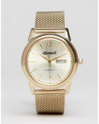 Ingersoll New Haven Automatic Mesh Watch In Gold