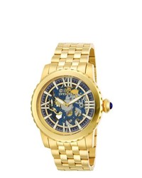 Invicta Specialty Mechanical 18k Gold Plated Skeleton Watch
