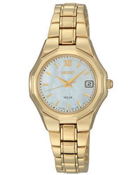 Seiko Ladies Gold Watch With Mother Of Pearl Dial