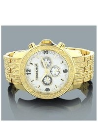 Luxurman Diamond Watch 1ct Yellow Gold