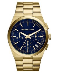 MICHAEL Michael Kors Michl Kors Brooks Chronograph Bracelet Watch 43mm Gold Navy
