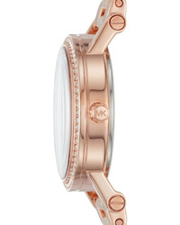 Michael Kors Michl Kors 28mm Petite Norie Bracelet Watch In Rose Goldenchampagne